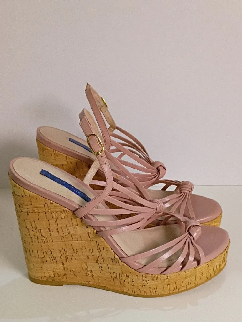 Stuart Weitzman Seascape Pink Blush Wedge Sandals - Picture 2 of 6